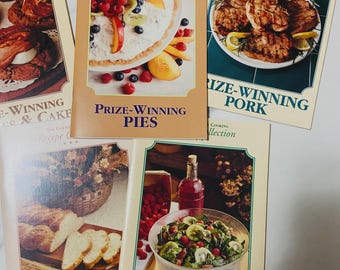 Vintage 1980s 1990s Country Cooking Recipe Collection Cookbook Set of 5 Grocery Store Booklets