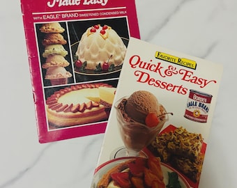 Vintage Borden Recipe Booklets Desserts Baking 1980s Grandma Core Cookbook Set of 2, Cooking