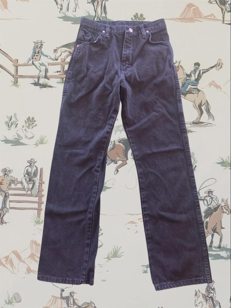 Wrangler Cowboy Cut Youth Boys Black Denim Jeans Size 16 Regular Western Wear image 2