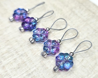 Moody Clovers Stitch Markers Set, Snag-free for knitting