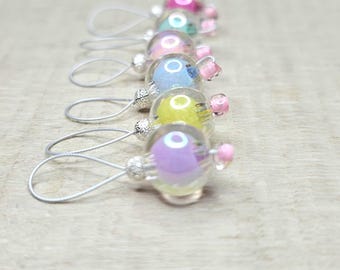 Bubbles 6pc Bead Stitch Markers, Snag-Free Knit