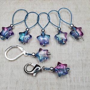 Moody Stars Stitch Markers Set, Snag-free for knitting