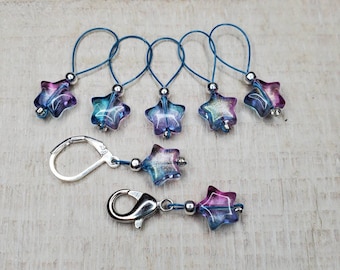 Moody Stars Stitch Markers Set, Snag-free for knitting