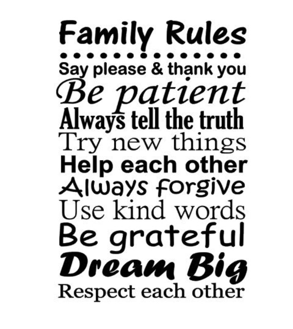 Familie Regeln Decal Vinyl Wandkunst Familienzimmer Dekor Etsy