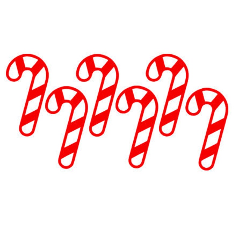 6 Large Candy Cane Stickers Christmas Decor Candy Canes Etsy