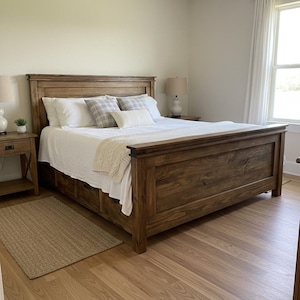 The Biloxi Farmhouse Storage Bed | Solid Wood Bed Frame with Storage Drawers | Rustic Bedroom Furniture | Custom Sizes Available image 15