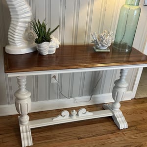 Restored Antique Console Table | Solid Wood Entryway Table | Farmhouse Coastal Decor | 48&quot; Sofa or Hallway Table
