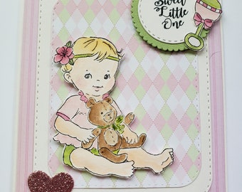 Watercolor Baby Girl Card