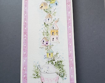 Watercolor Birdhouse Mother's Day Card