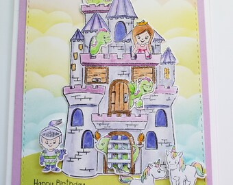 Dragon and Castle Birthday Card
