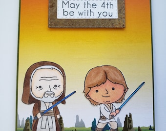 Luke and Obi Wan May the 4th Be With You Card