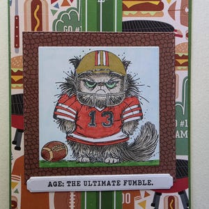 49ers Pissy Kitty - Age: The Ultimate Fumble Birthday Card