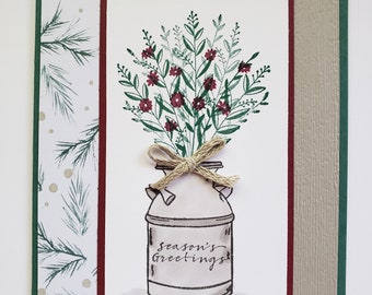 Flowers in Urn Christmas Card