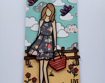 Bloom Paper Doll Chipboard Tag