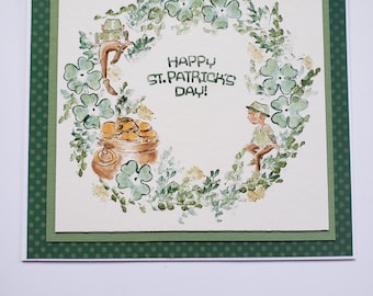 St. Patrick's Day Watercolor Wreath Card