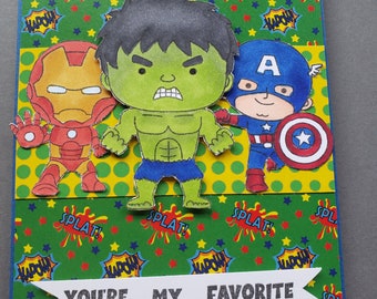 Ironman, The Hulk, and Captain America Card