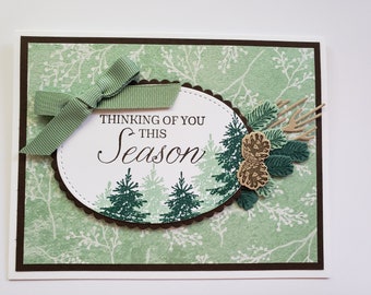 Tree and Pinecone Christmas Card