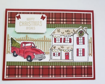 House and Truck Christmas Card