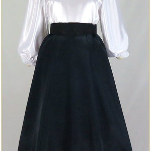 Victorian Bengaline Black Trim Skirt