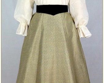 Victorian Silk Taffeta Stripe Skirt