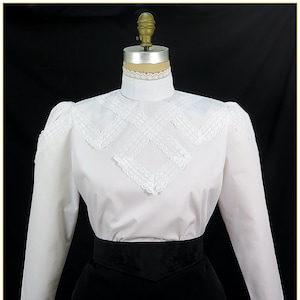 Victorian Raschel Lace Broadcloth Blouse