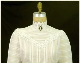 Edwardian Ivory Stripe Cotton Blouse