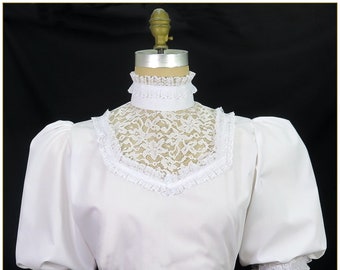 Victorian Ruffle Lace Blouse, Medium