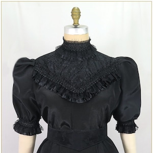 Victorian Black Pleated Lace Blouse