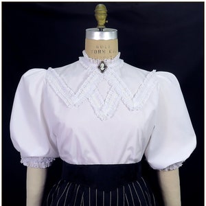 Edwardian Broadcloth & Ruffle Lace Blouse