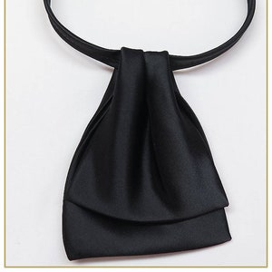 Men's Black Satin Waterfall Tie