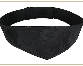 Victorian Black Satin Jacquard Belt