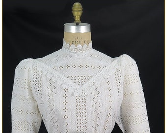 Edwardian Stripe Embroidered Cotton Blouse