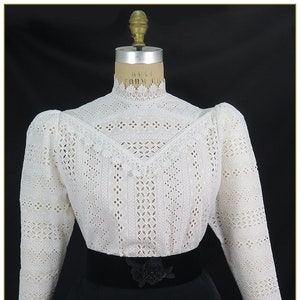 Edwardian Stripe Embroidered Cotton Blouse