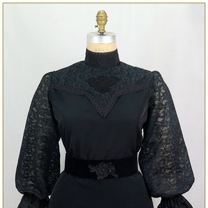 Victorian Black Lace & Applique' Blouse