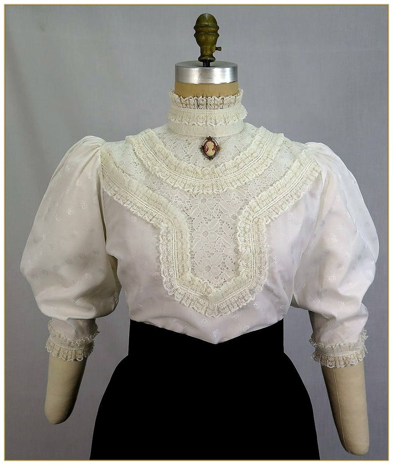 1900s Edwardian Style Blouses, Tops & Sweaters