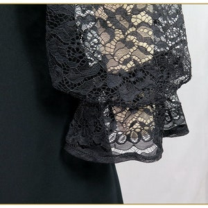 Victorian Black Peachskin & Lace Blouse image 3
