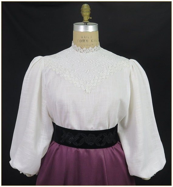 トップス EURO vintage lace blouse antique meico CHICO-WHITE-LACE-LONG-SLEEVE-