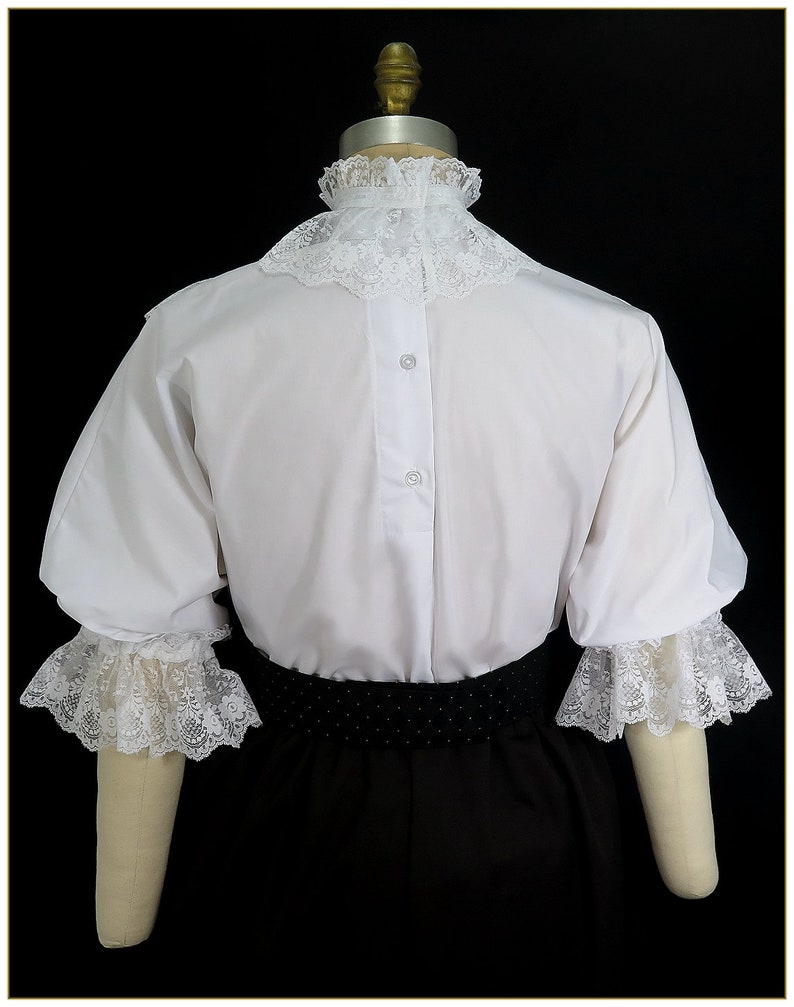 Victorian Ruffle Lace & Ribbon Blouse image 2