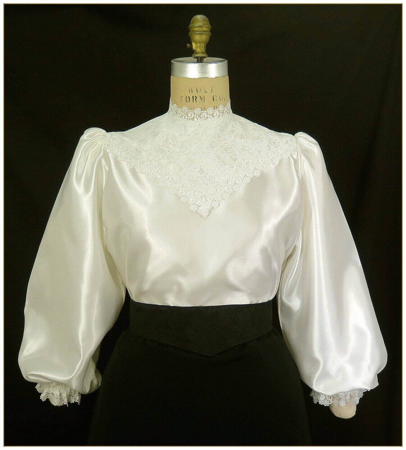 Victorian Antique White Satin & Lace Blouse, Size Small - Etsy