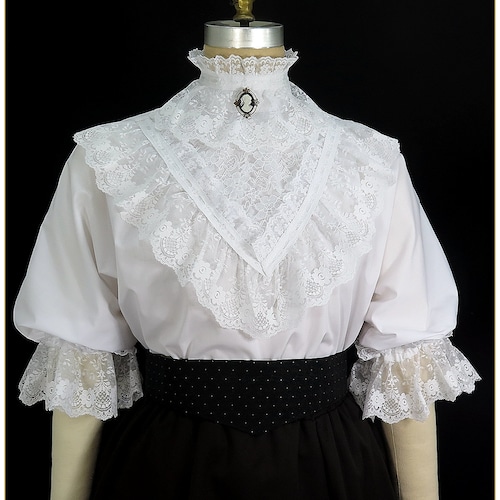 Victorian Ruffle Lace & Ribbon Blouse - Etsy