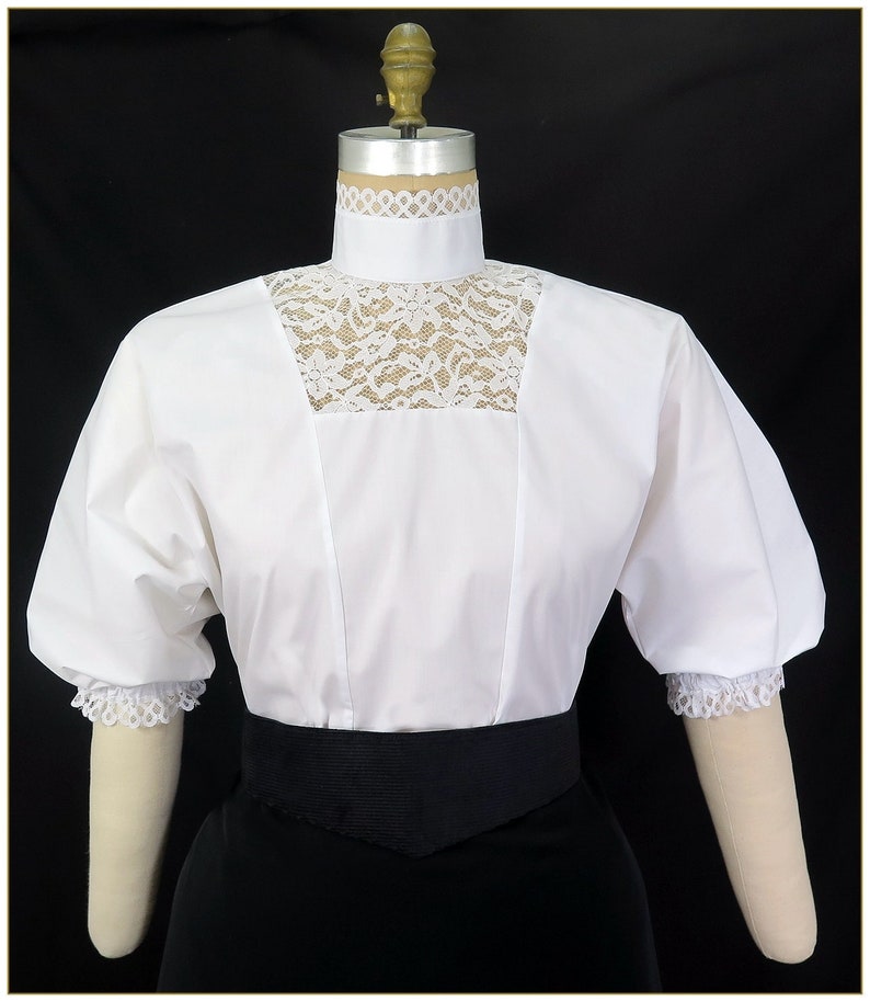 1900s Edwardian Style Blouses, Tops & Sweaters