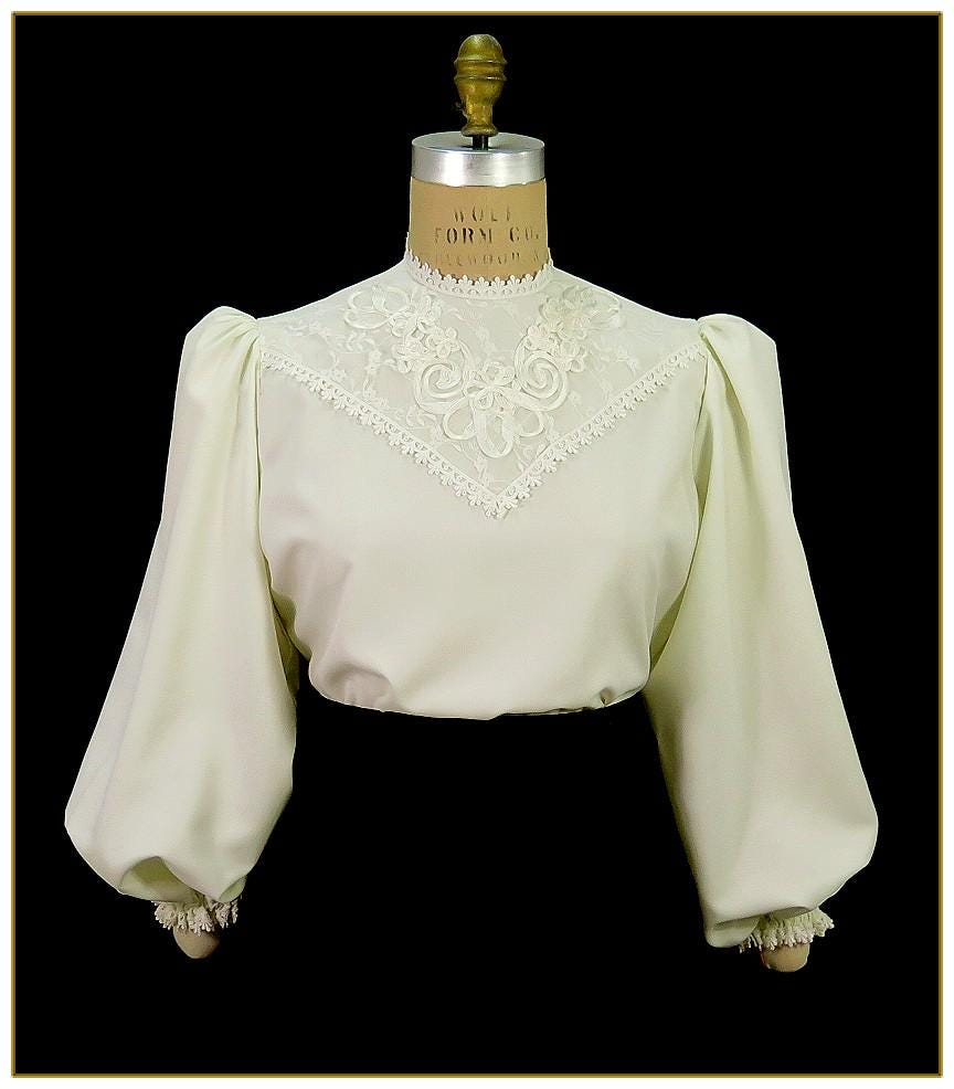 Chemisier Dentelle Crème Ivoire Taille 36/38 - Occasion Très Bon état - Style Romantique