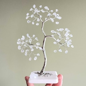 15th Wedding Anniversary gift, Crystal wedding anniversary, Crystal wire tree, Crystal gemstone tree, Crystal gift, Gemstone tree sculpture
