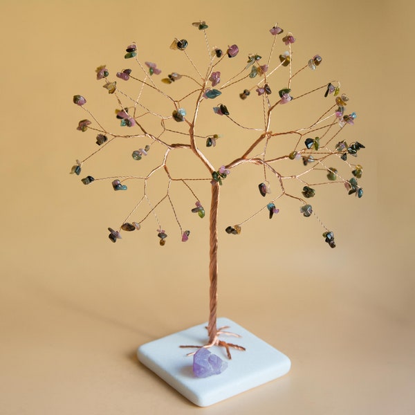 Escultura del árbol del 8º aniversario, Aniversario de bronce, Árbol de la vida del 8º aniversario de bodas, Escultura del árbol de alambre, Árbol genealógico de la vida, Bronce