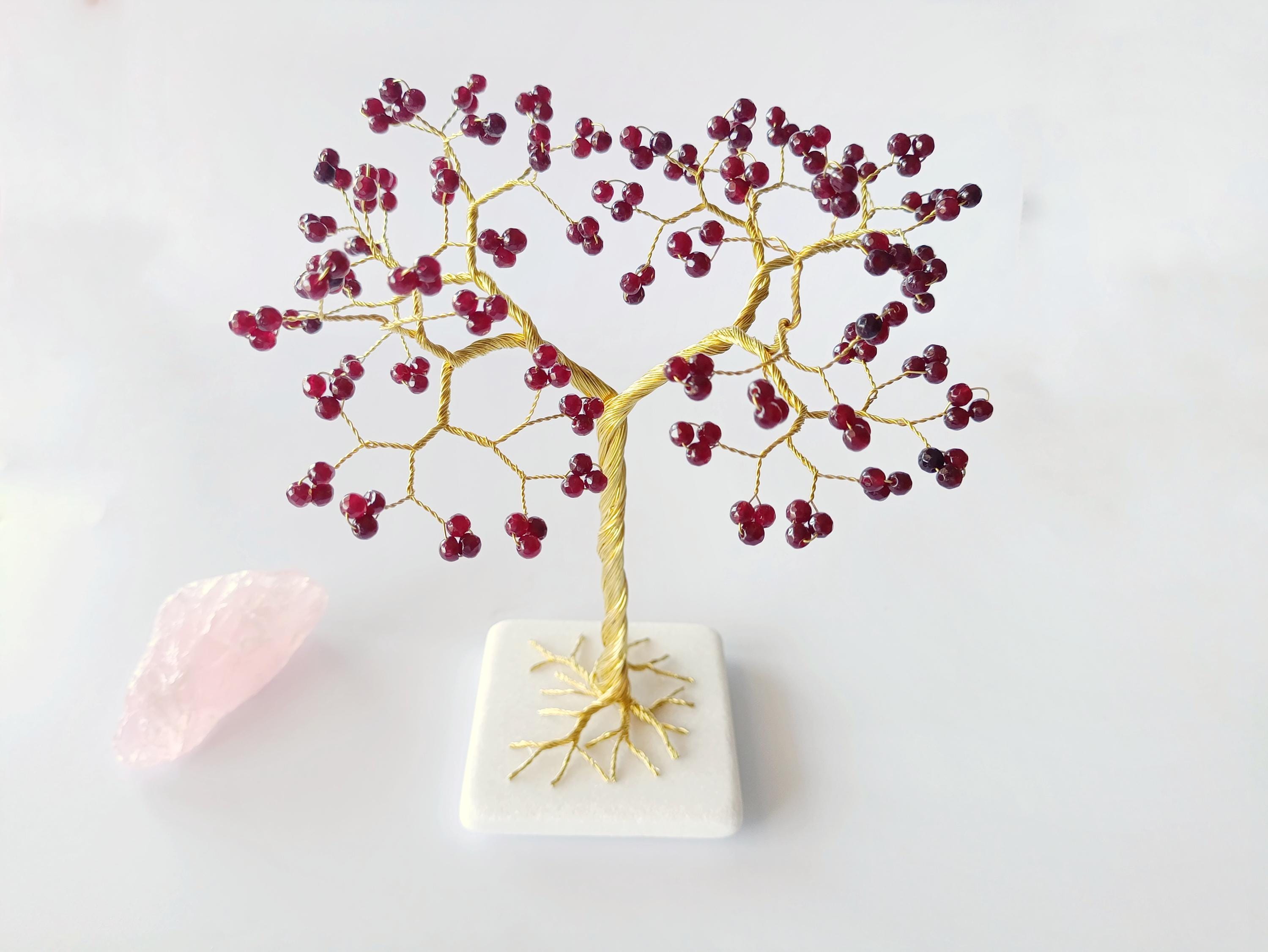 40th Anniversary Gift, 40th wedding anniversary, Ruby tree sculpture, Red abalone shell tree, Ruby anniversary gift