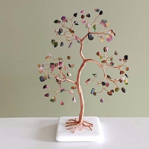 Bronze Anniversary, Tourmaline tree, birthday gift, October birthstone gift