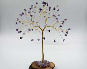 Amethyst gemstone tree, Wire tree, February birthstone gift, Crystal tree, Wire tree of life