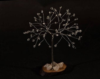 April gemstone tree, Wire tree sculpture, 15th anniversary gift, Tree of life