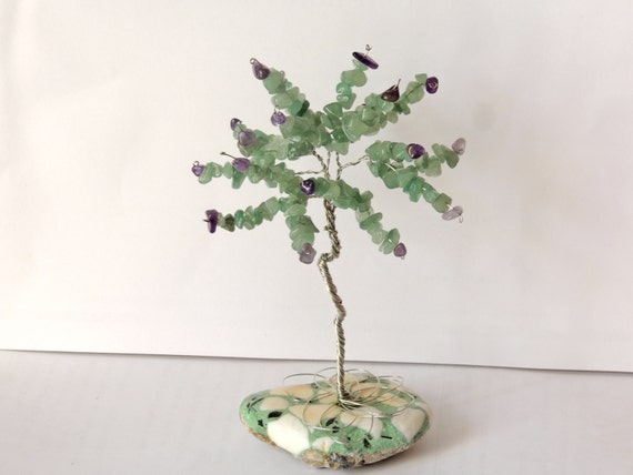 Rzeźba Drzewa Bonsai Drutu Drzewo życia Zielone Drzewo Awenturyn 8 Rocznica Zroszony Drzewo Czakra Serca Kamień Dobrobytu Rzadki Kamień