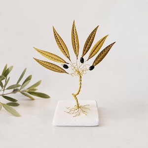 Metal Olive Branch, Olive Wire Tree, Graduation Gift, Symbol of Success and New Beginnings, Greek Souvenir